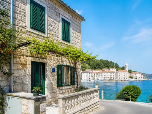 Stone house, small coastal town